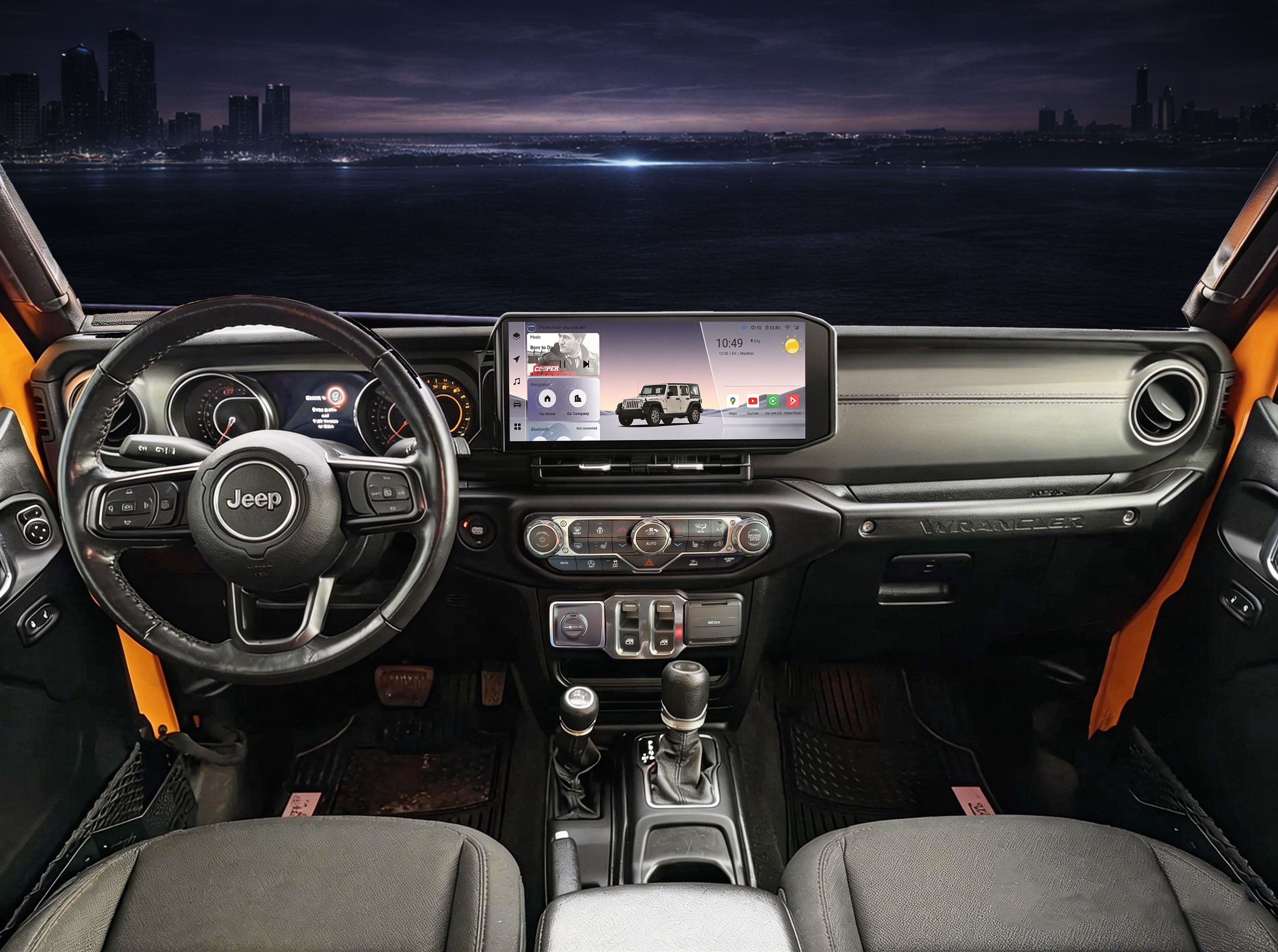 H7 Pro 15-Inch Ultra-Wide Horizontal Screen Upgrade for Jeep Wrangler JL 2018-2022 | Plug & Play