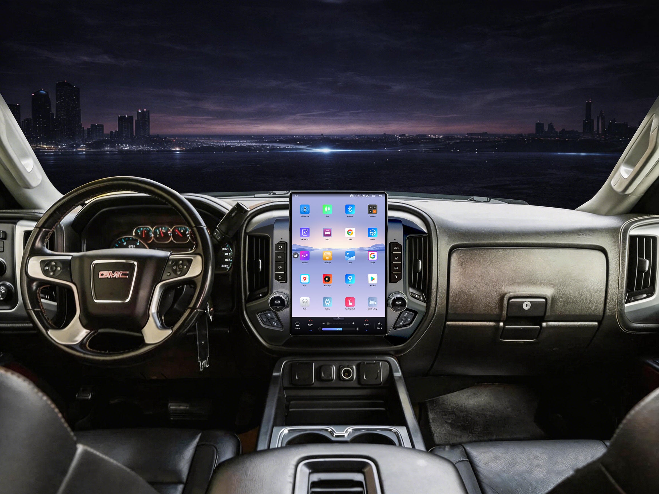 V7 Pro Dual 15-Inch Vertical Screen Replacement for GMC Sierra 1500 / 2500HD 2014-2018